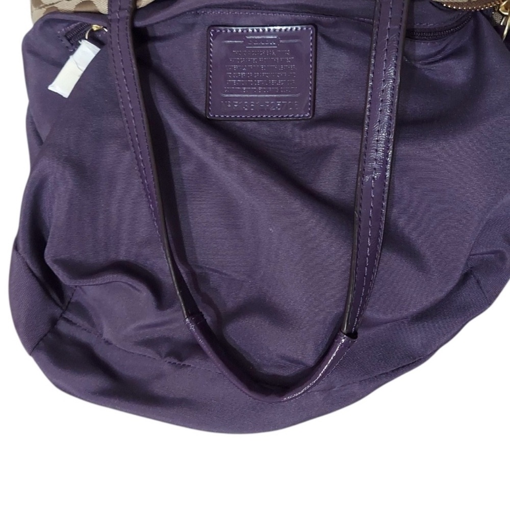 Coach Beige Jacquard & Purple Python Tote F25706 - Picture 4 of 4